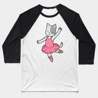 Cartoon cat dances ballet - ballerina Baseball T-Shirt